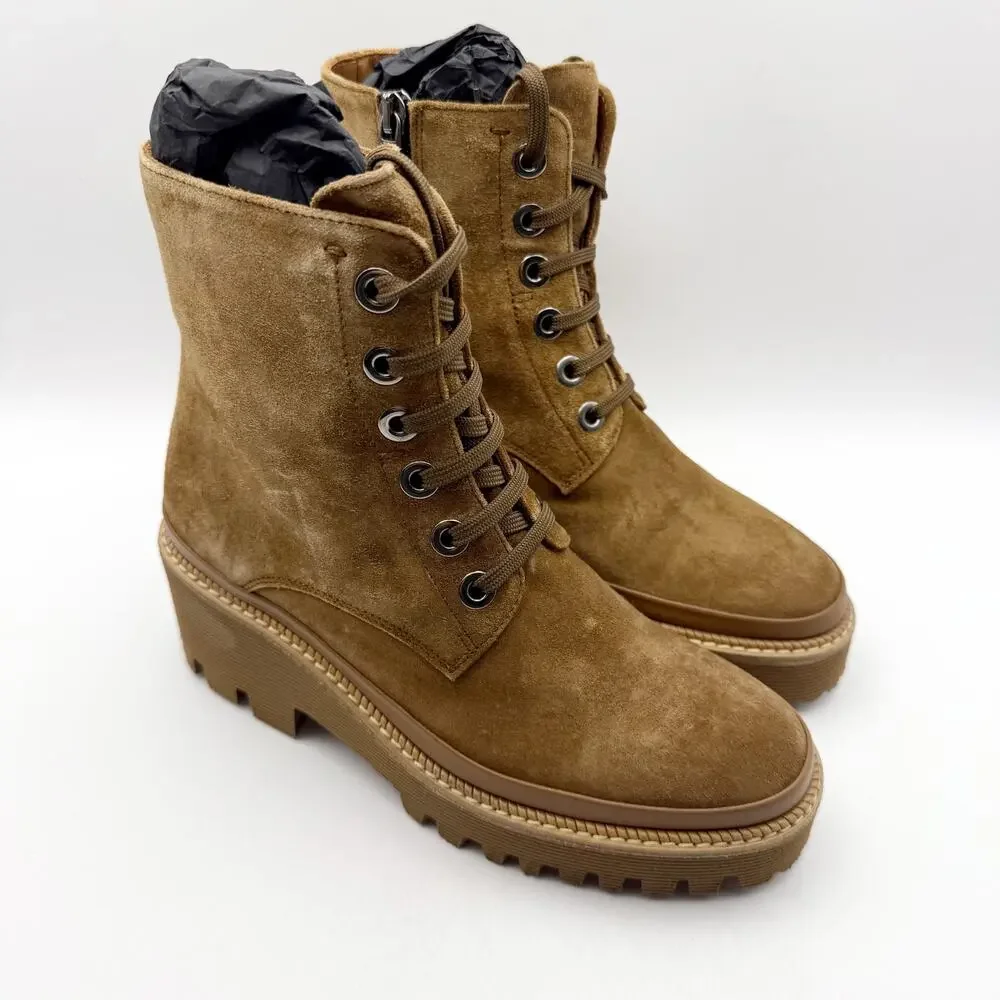 La Canadienne Womens Padma Boots EU 35 US 5 Brown Suede Lug Sole NIB